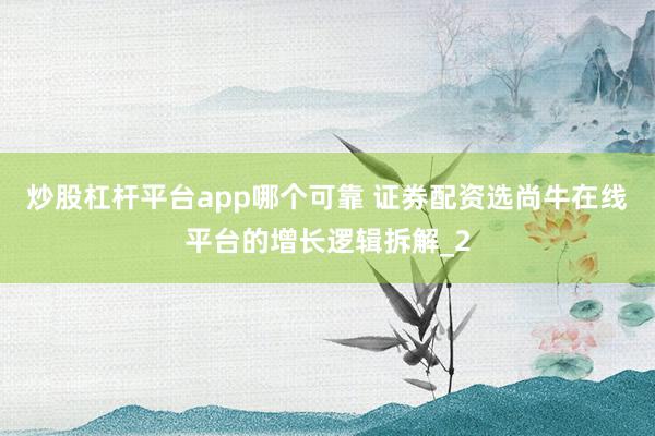 炒股杠杆平台app哪个可靠 证券配资选尚牛在线平台的增长逻辑拆解_2